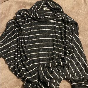 Maurices Black and White Striped Turtleneck Sweater